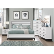 Pemberly Row Contemporary White Wood Panel Headboard Full Bed
