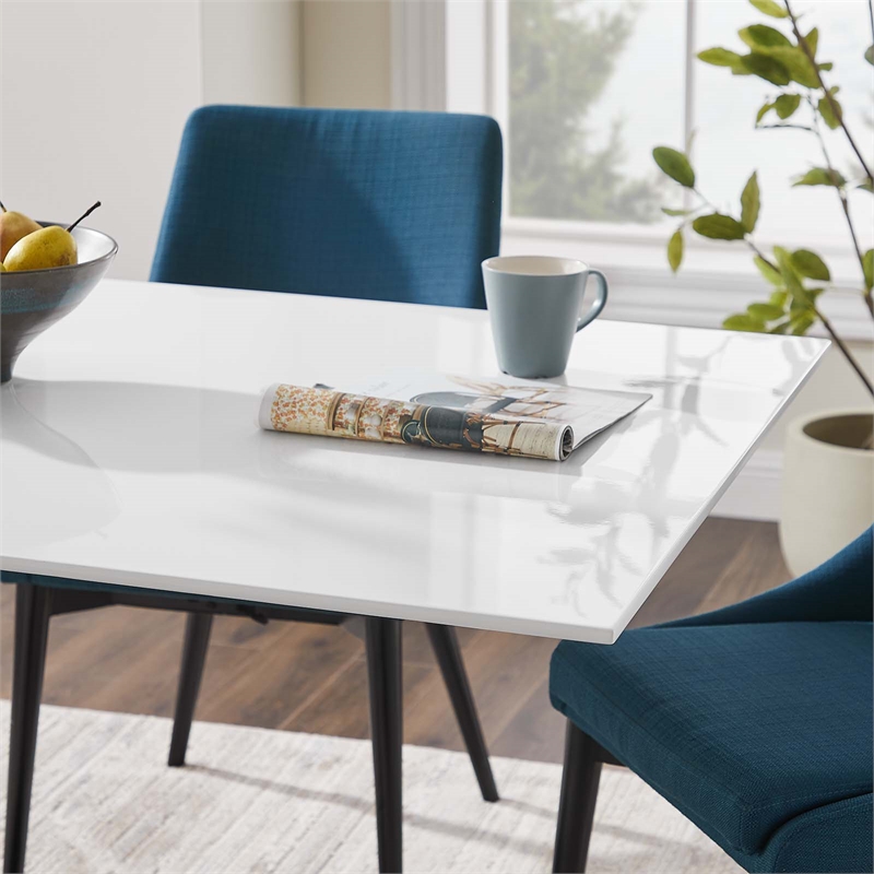 Pemberley Row Lacquered MDF Black/White Dining Table Rectangular 60