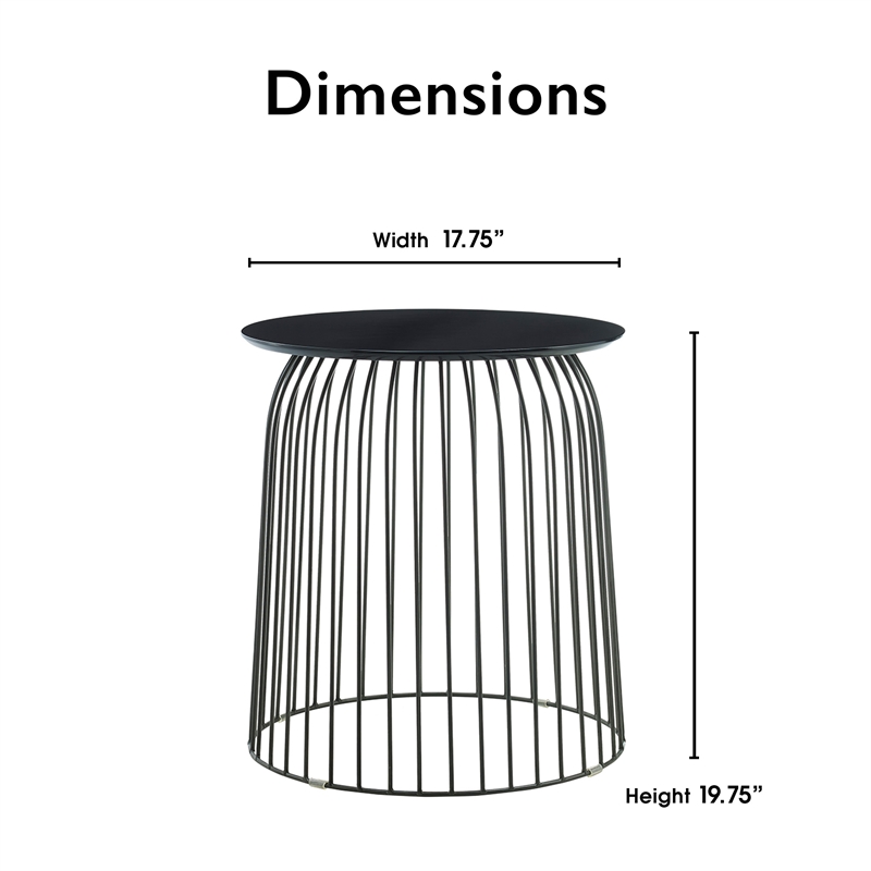 Pemberly Row Modern / Contemporary Black Finish Accent Table