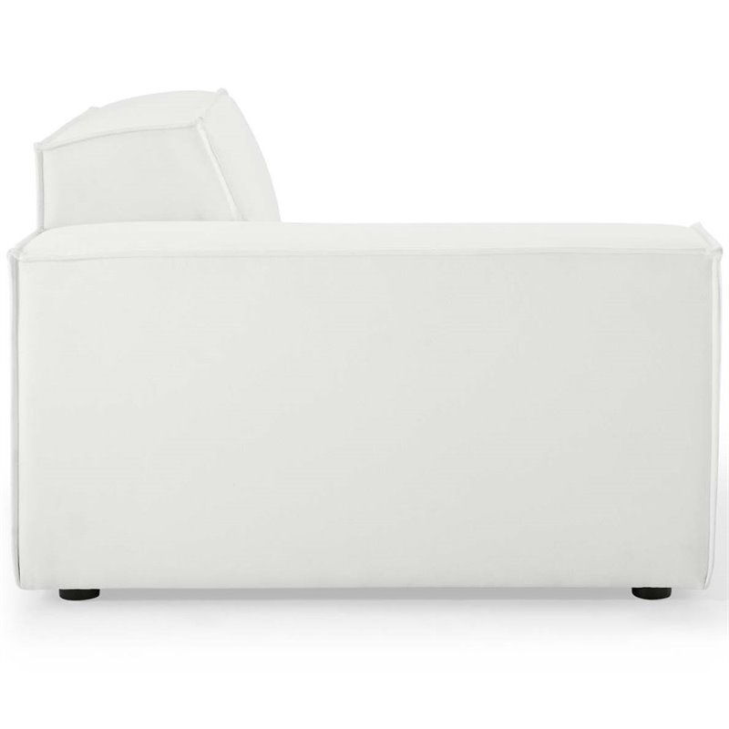 Pemberly Row 5-Piece Modern Fabric Upholstered Sectional Sofa in White