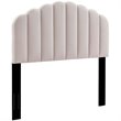 Pemberly Row Twin Modern Performance Velvet Headboard in Pink