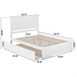 Pemberly Row Queen Wood Platform Bed with Footboard and Twin XL Trundle in White