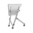 Pemberly Row Transitional Metal Mobile Trapezoid Desk in White Finish