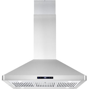 Pemberly Row 36 in. 380 CFM Ducted Island Range Hood in Stainless Steel