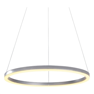 Pemberly Row 24&quot Adjustable ETL Certified Integrated LED Chandelier in Silver