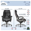 Pemberly Row Executive Office Chair Black Leather and Gray Mesh