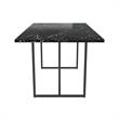 Pemberly Row Modern Dining Table Black Marble Top with Black Legs