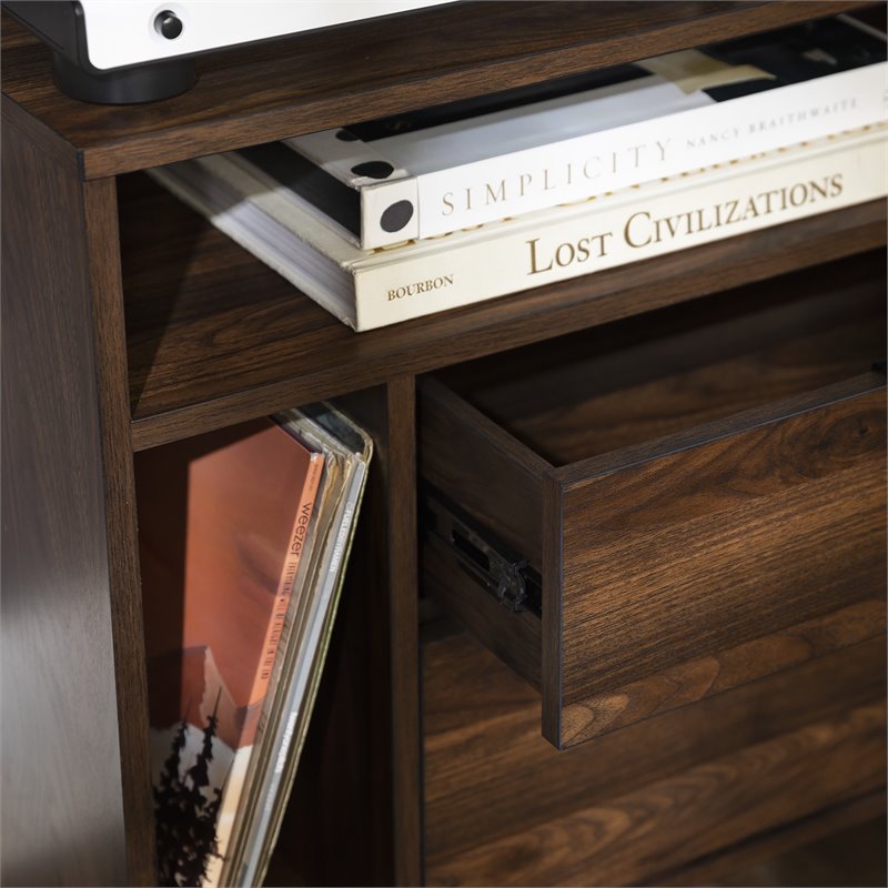 Pemberly Row Modern Storage Bedroom Nightstand Set in Dark Walnut