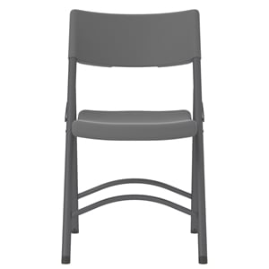 Pemberly Row Classic Commercial Resin Folding Chair in Gray 4 Pack