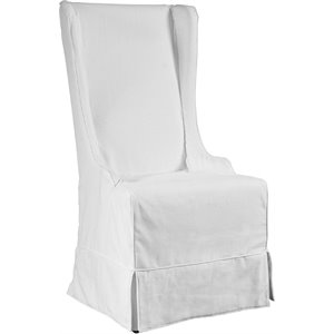 Pemberly Row Beach Solid Wood Dining Chair in Sunbleached White