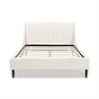 Pemberly Row Modern Upholstered Platform Bed Queen Cloud White