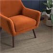 Pemberly Row Mid Century Modern Luxury Accent Velvet Armchair in Burnt Orange
