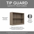 Pemberly Row Small 2 Bookshelf Bookcase in Ash Gray (Set of 2) - Engineered Wood