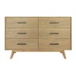 Pemberly Row Contemporary Veneer Wood and Metal Bedroom Dresser in Walnut
