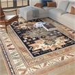 Pemberly Row Contemporary Rust Black Ivory Aqua Viscose Area Rug