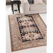 Pemberly Row Contemporary Rust Black Ivory Aqua Viscose Area Rug