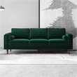 Pemberly Row Mid-Century Pillow Back Velvet Upholstered Sofa in Green
