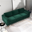 Pemberly Row Mid-Century Pillow Back Velvet Upholstered Sofa in Green