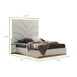 Pemberly Row Gold Detailed Queen Size Upholstery Bed made with Wood in White