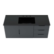 Pemberly Row Modern Wood Single Sink Bathroom Vanity in Gray/Black
