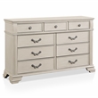 Pemberly Row 6pc White Wood Bedroom Set-King+2 Nightstands+Chest+Dresser+Mirror