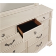 Pemberly Row 6pc White Wood Bedroom Set-King+2 Nightstands+Chest+Dresser+Mirror