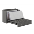 Pemberley Row Solid Wood Gray Full Murphy Bed Rectangular USB Charging Station Mattress Included 38.5