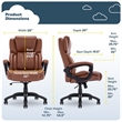 Pemberly Row Contemporary Executive Office Chair Cognac Leather