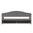 Pemberly Row Mid-Century Solid Wood Daybed with Twin Trundle in Gray