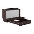 Pemberly Row Queen Solid Wood Murphy Bed Chest with Mattress in Espresso