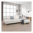 Pemberly Row L Shaped White Microfiber 2-Piece Couch Living Room Sofa Set