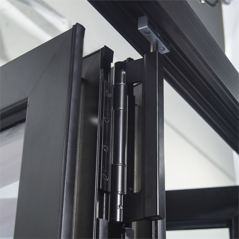 Pemberly Row 3 Panels Folding Doors - Black Folded Out From Left To Right