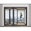 Pemberly Row 4 Panels Folding Door - Black Folded Out From Left To Right