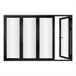 Pemberly Row 4 Panels Folding Door - Black Folded Out From Left To Right