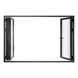 Pemberly Row 4 Panels Folding Door - Black Folded Out From Left To Right