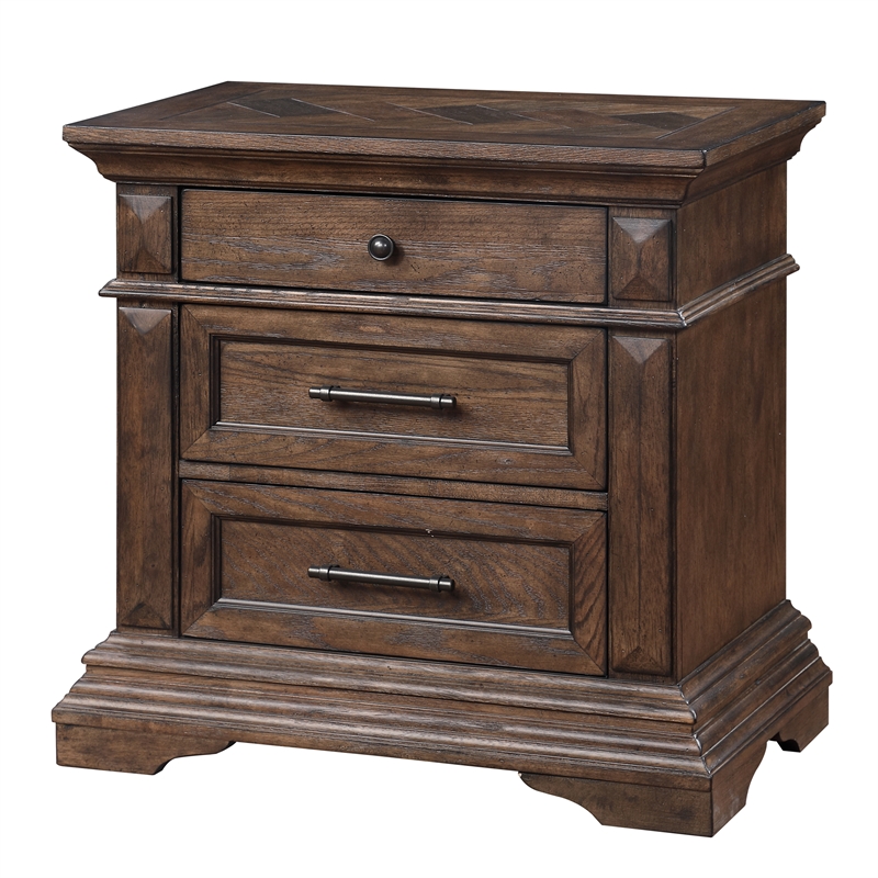 Pemberly Row Modern 5-Piece Wood Queen Bedroom Set in Walnut