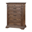Pemberly Row Modern 5-Piece Wood Queen Bedroom Set in Walnut