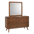 Pemberley Row Wood Dark Walnut Dresser with Mirror Rectangular 74.5