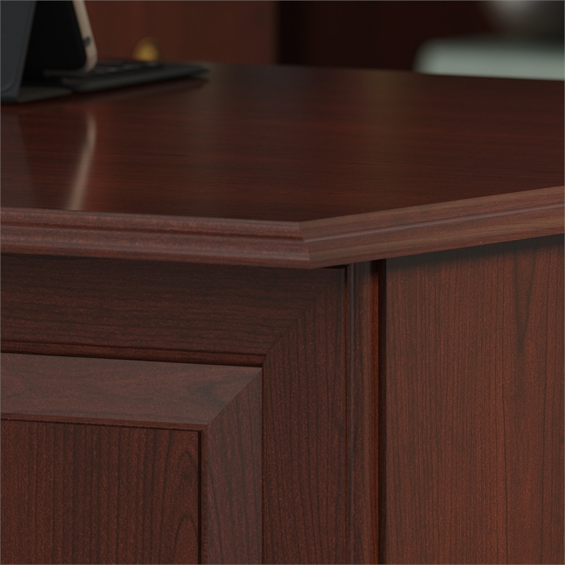 Pemberly Row Executive L Desk and 2 Bookcases - Harvest Cherry - Engineered Wood