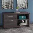 Pemberly Row Low Storage Cabinet with Drawers in Storm Gray - Engineered Wood