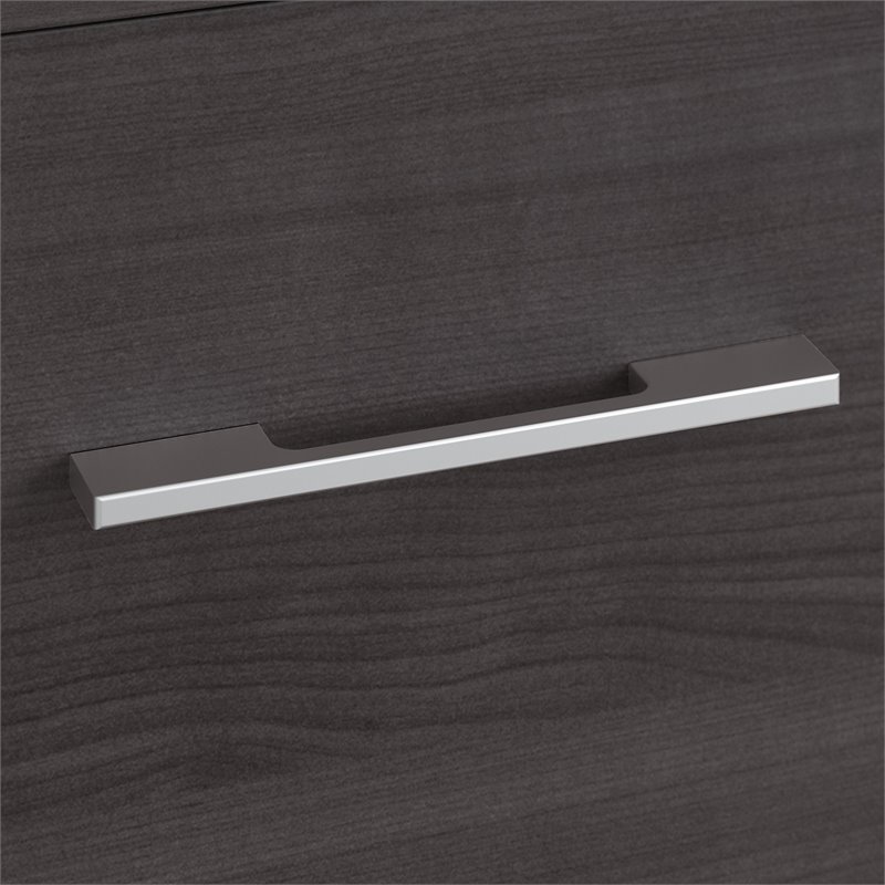 Pemberly Row Low Storage Cabinet with Drawers in Storm Gray - Engineered Wood