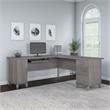 Pemberly Row 72W L Shaped Desk with Storage in Platinum Gray - Engineered Wood