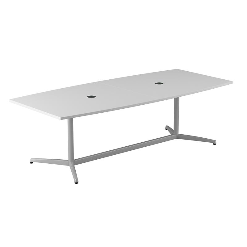 Pemberly Row Engineered Wood 96W x 42D Conference Table with Metal Base - White