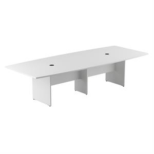 Pemberly Row Engineered Wood 120W x 48D Conference Table with Wood Base - White