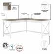 Pemberly Row L Desk with Lateral File Cabinet - White and Gray - Engineered Wood