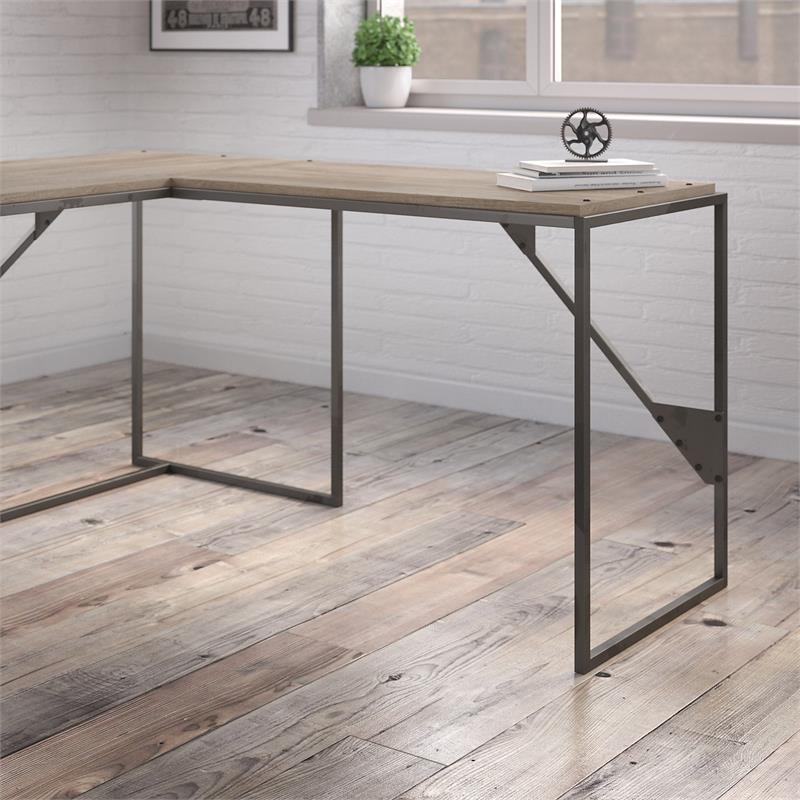 Pemberly Row 37W Desk Return in Rustic Gray - Engineered Wood