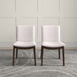 Pemberly Row Mid-Century Modern Cream Fabric Dining Chair (Set of 2)