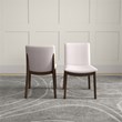 Pemberly Row Mid-Century Modern Cream Fabric Dining Chair (Set of 2)