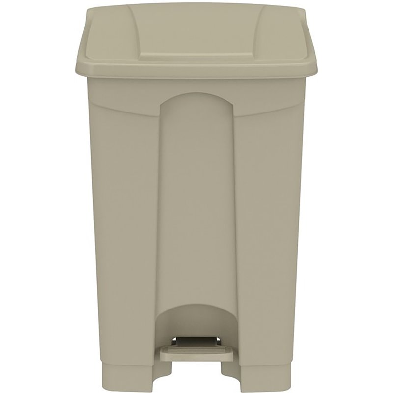 Pemberley Row Plastic Tan Trash Can Rectangular Touchless 15.75