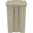 Pemberley Row Plastic Tan Trash Can Rectangular Touchless 15.75
